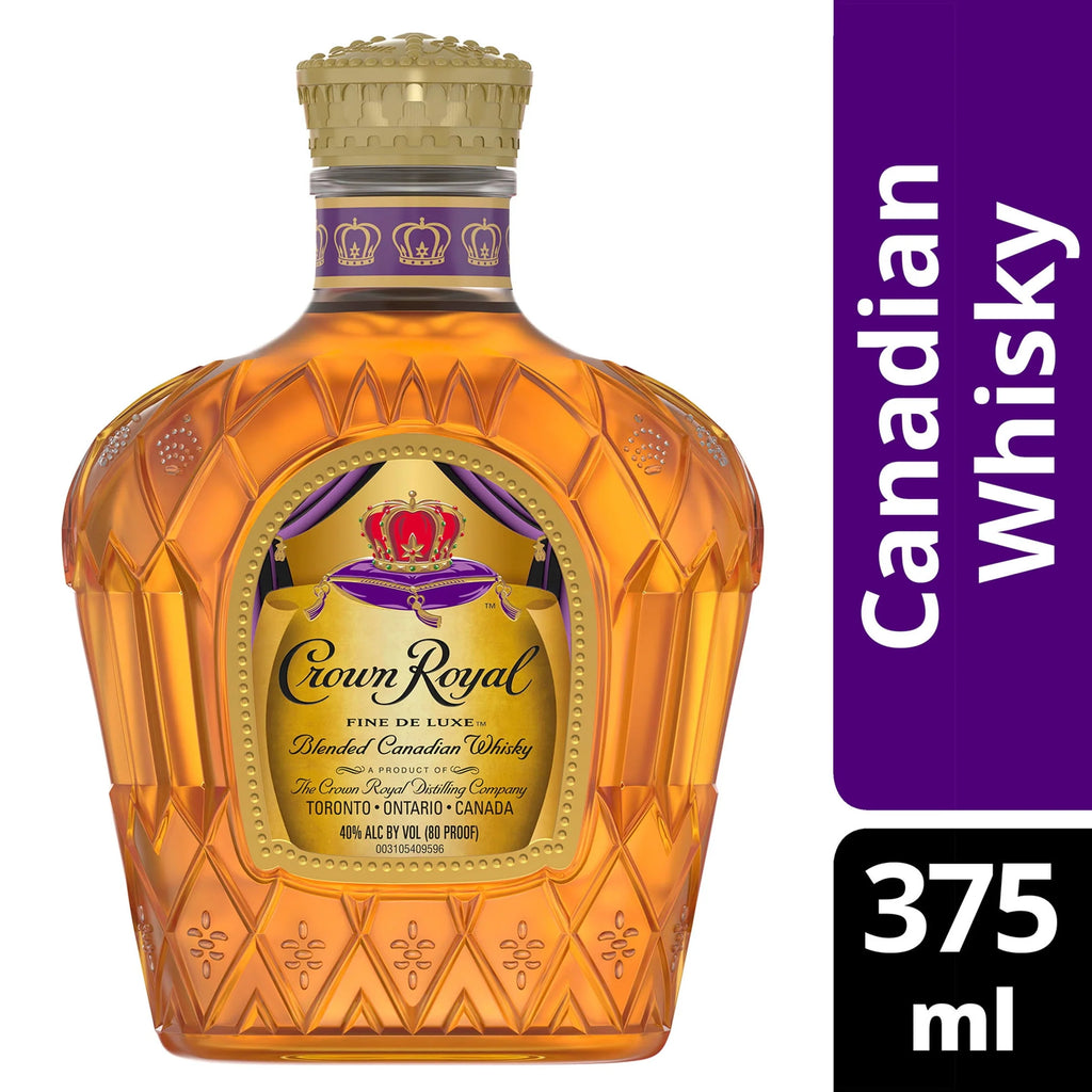 Crown Royal Fine De Luxe Blended Canadian Whisky, 375 mL Glass Bottle, 40% ABV