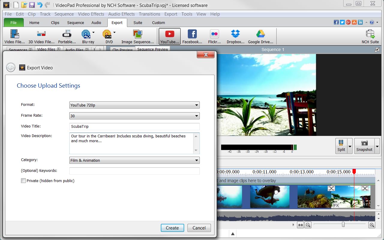 VideoPad Video Editor - Video Editing Software with Transitions and Effects J961