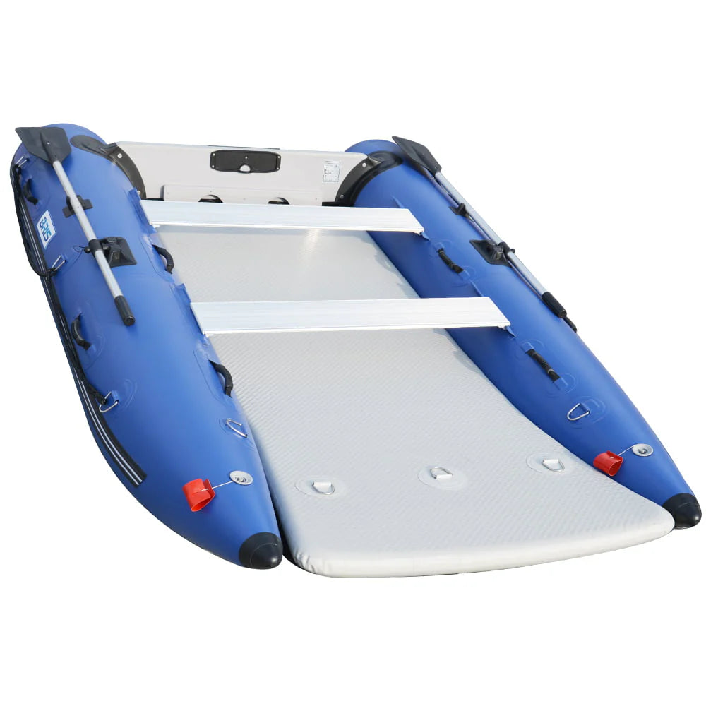 BRIS 11 ft Inflatable Catamaran Boat Dinghy Blue X13302