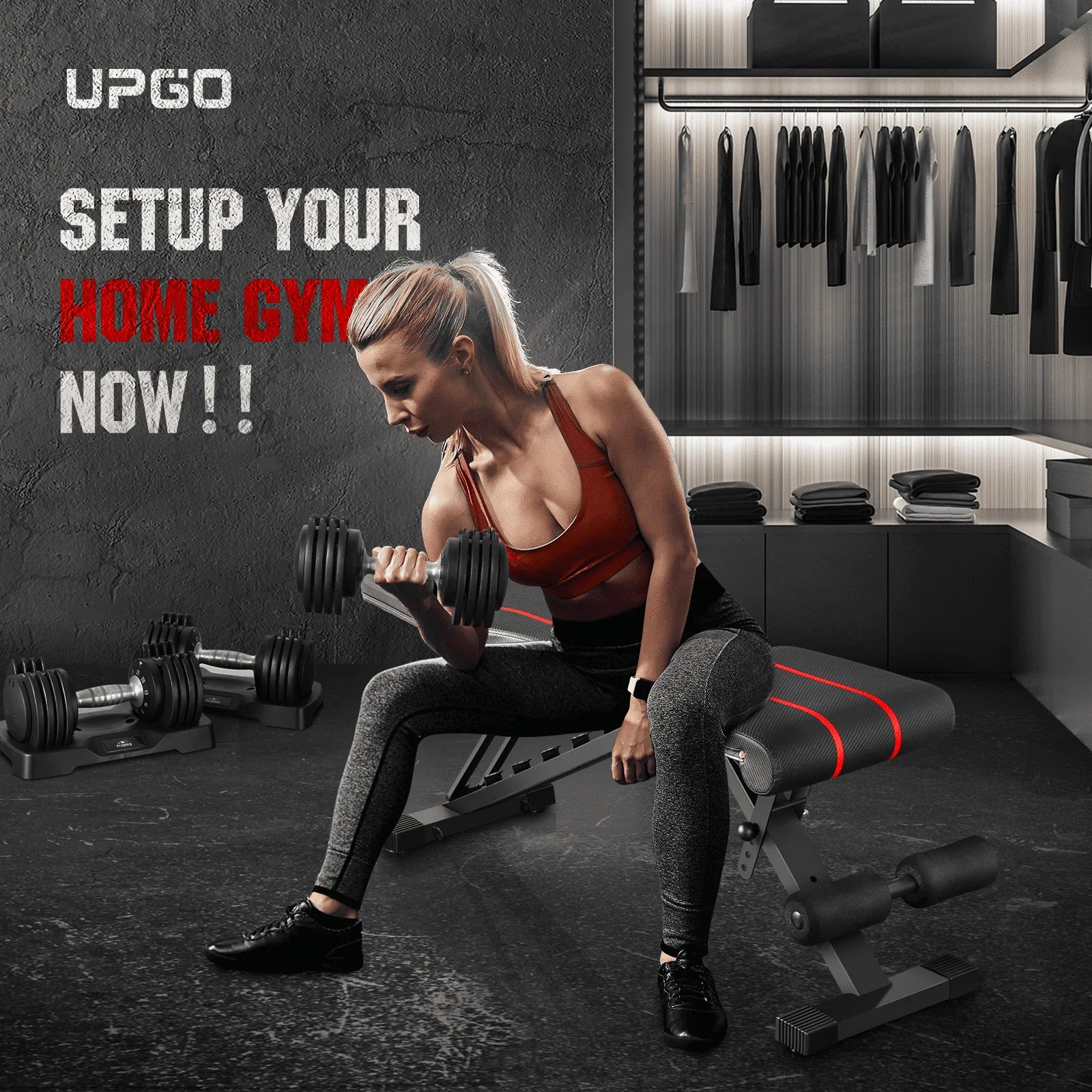 UPGO Adjustable Weight Bench 660lbs Foldable Workout Bench for Home E708