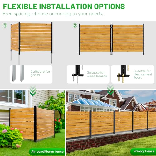 Wooden Privacy Fence Screen 2 Panels 42" H x 40" W Outdoor AC Cover L8762