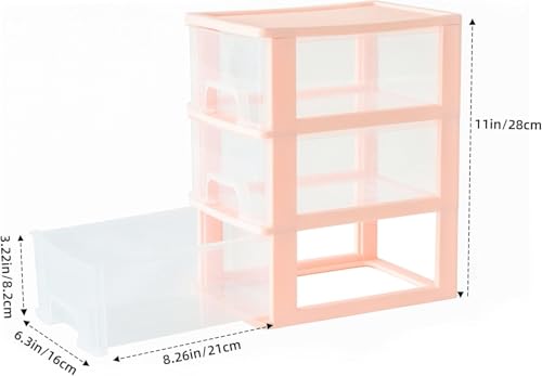 3 Drawer Plastic Storage Organizer for Home Office G4159