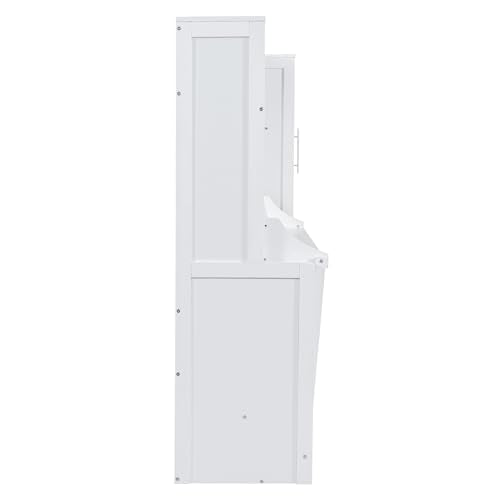 Linique Murphy Cabinet Wall Bed with Closet, Drawers and Top Shelf, Gray K190832