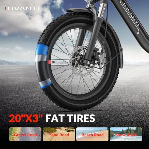 Folding Electric Bike 1000W for Adults, 20" Step-Thru Fat Tire, 7-Speed D6852