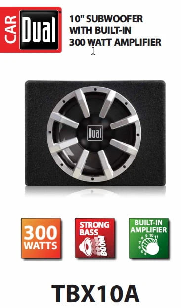 Dual Electronics TBX10A 10-inch Enclosed Subwoofer K235248