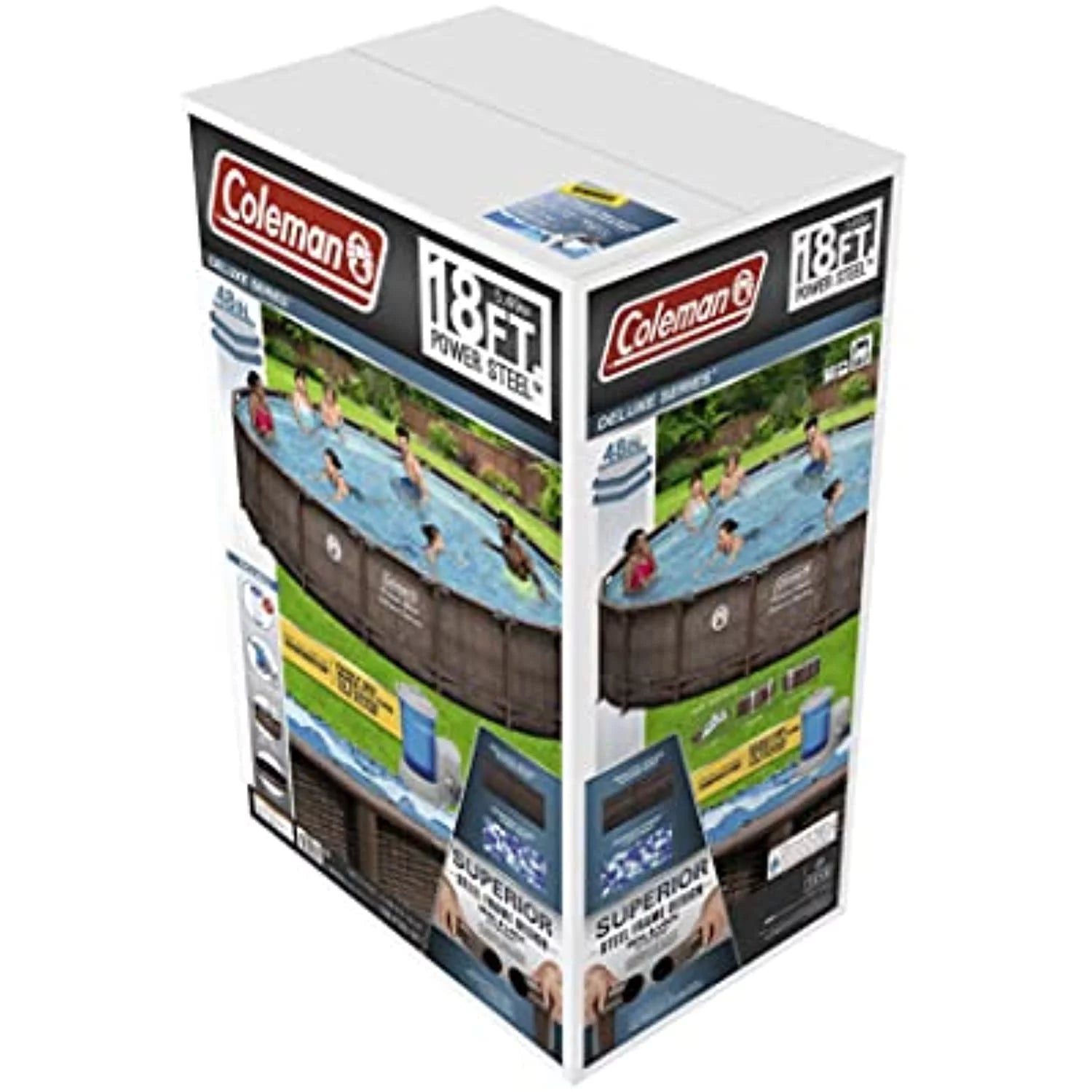 Coleman Power Steel 18' x 48" Round Metal Frame Above Ground Pool Set Z746573