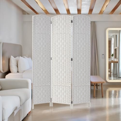 Rose Home Fashion 6 ft Tall Room Divider 4 Panel Folding Privacy Screen, Dark Coffee C8634