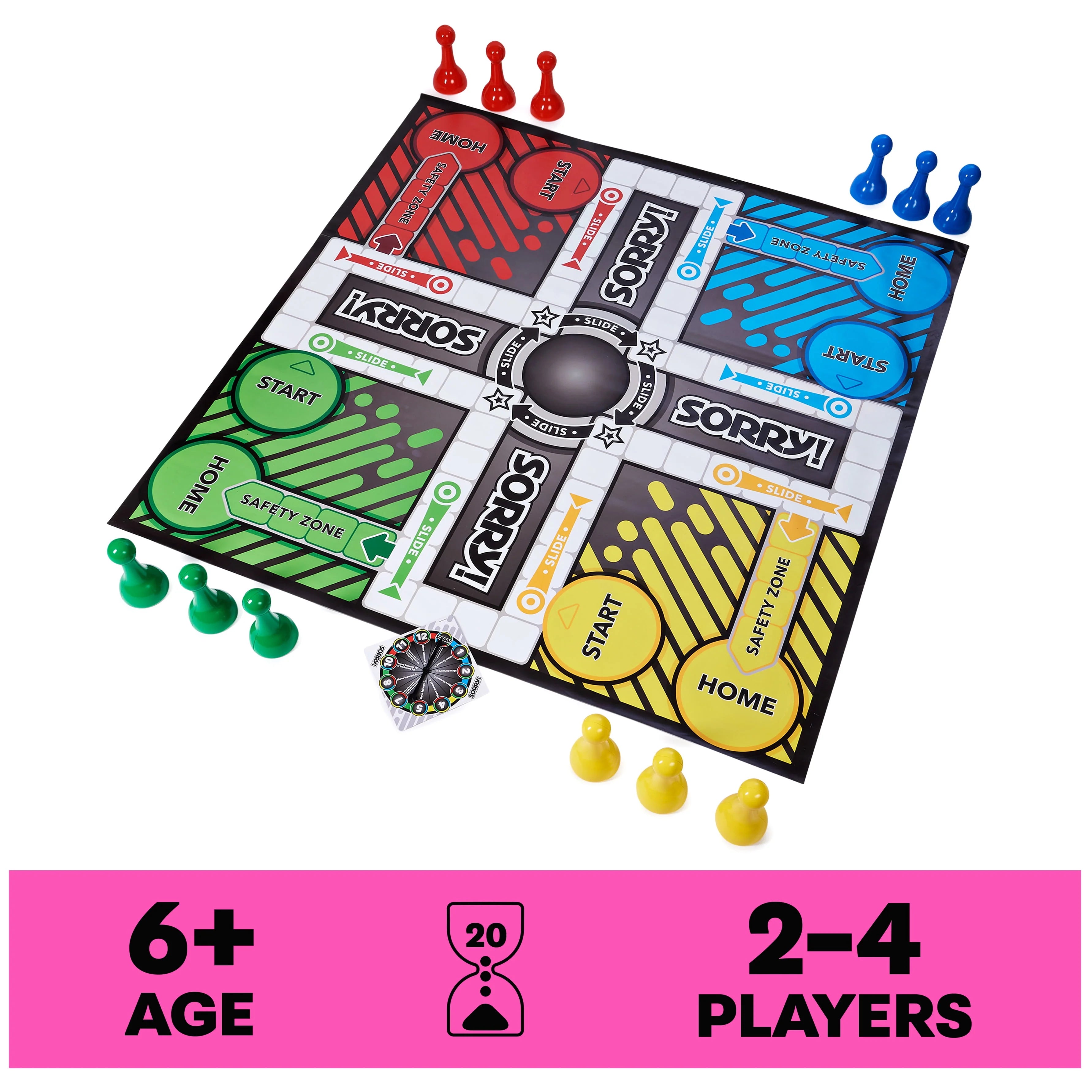 Sorry Board Game Giant Edition, Family Indoor Outdoor, Kids 6+ L239