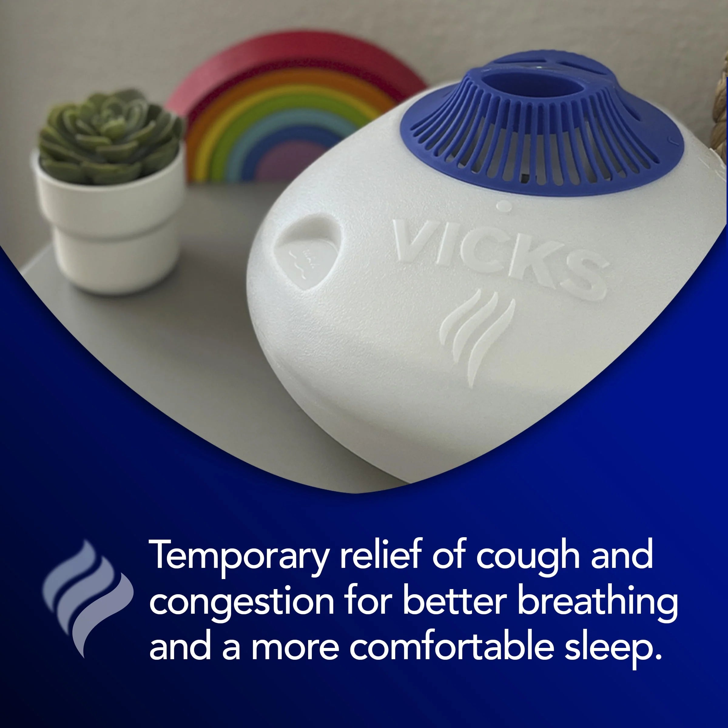Vicks Warm Steam Vaporizer Humidifier, 600 sq ft, White O906