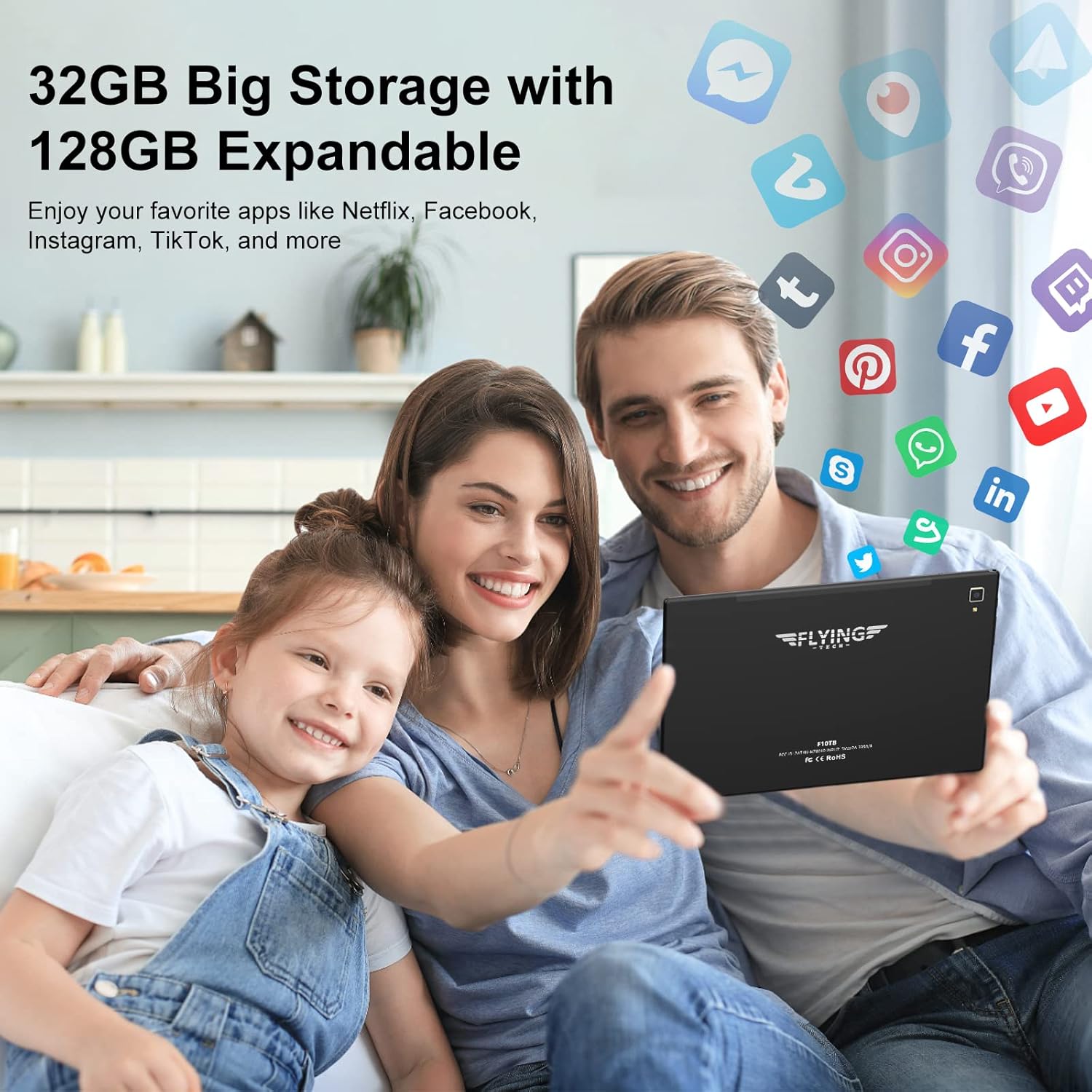Android Tablet 10.1 Inch, 32GB, Octa-Core, IPS HD Display, 6000mAh Battery I999