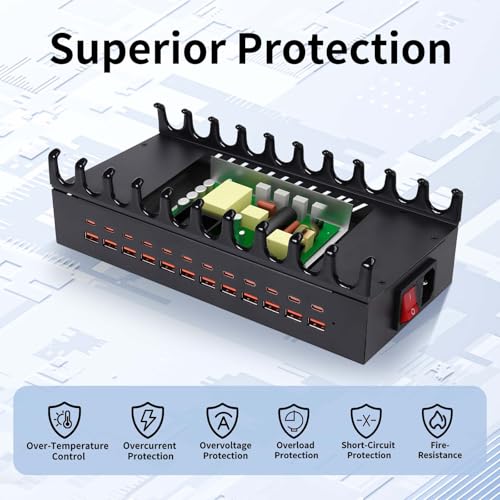 300W 24-Port USB Fast Charging Station for Multiple Devices I426452