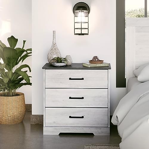 Prepac Sonoma Tall Nightstand with 3 Drawers, Black Q28004