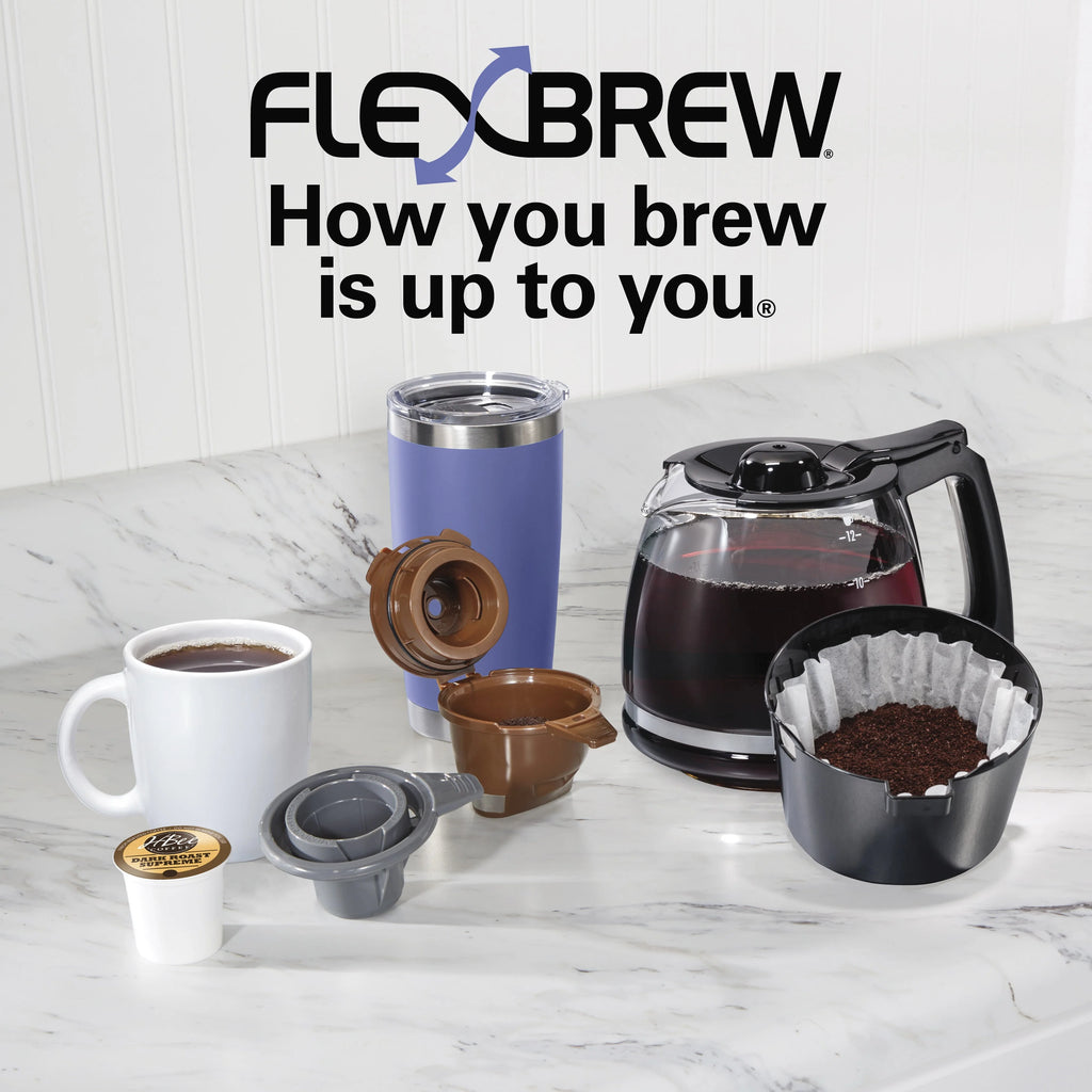 Hamilton Beach FlexBrew Trio Coffee Maker, Single Serve or 12 Cups, Black Y3492