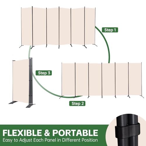 Room Divider Folding Privacy Screens, 3 Panel Portable Partition Q514484