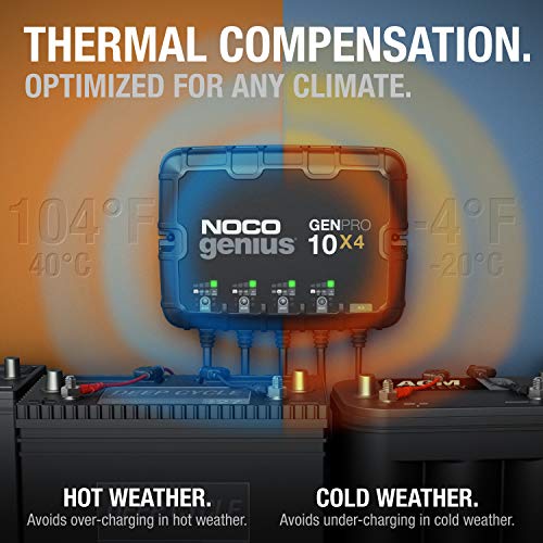 NOCO Genius GENPRO10X4 4-Bank 40A Onboard Battery Charger for Lead-Acid & Lithium J13345