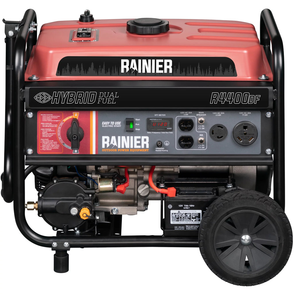 Rainier 4400 Peak Watt Dual Fuel Portable Generator with Electric Start U3534