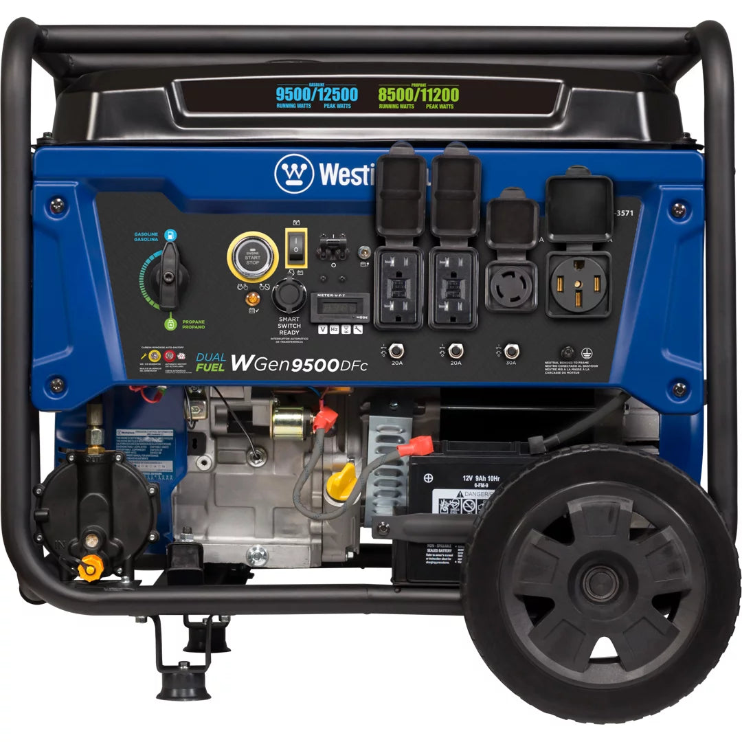 Westinghouse 12,500 Peak Watt Dual Fuel Portable Generator, Gas/Propane Y811