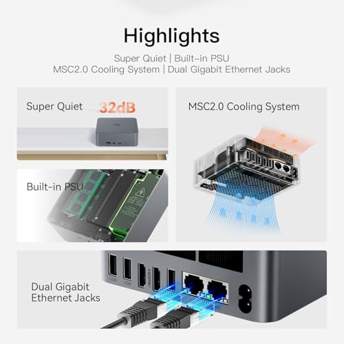 Beelink SER5 Mini PC AMD Ryzen 5 5500U 32GB DDR4 500GB NVMe SSD H29671