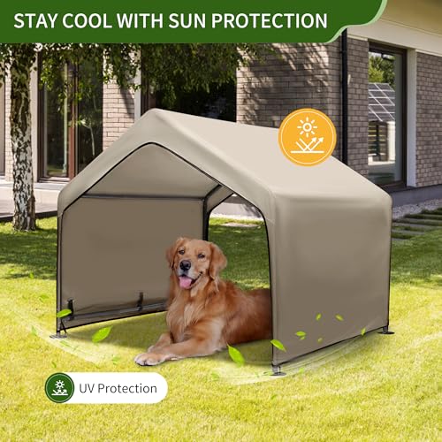 Summertrail Extra Large Dog House Outdoor Tent with Breathable Mesh Windows, Gray U95297