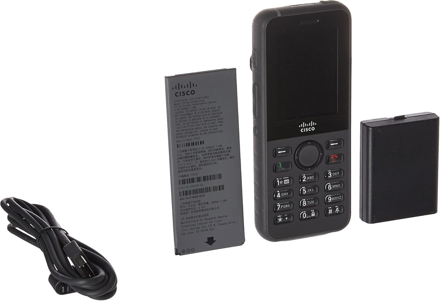 Cisco Unified Wireless IP Phone 8821 - Cordless Extension Handset - Bluetooth Interface - 2.4" Black - 4L7883 PN CP-8821-K9