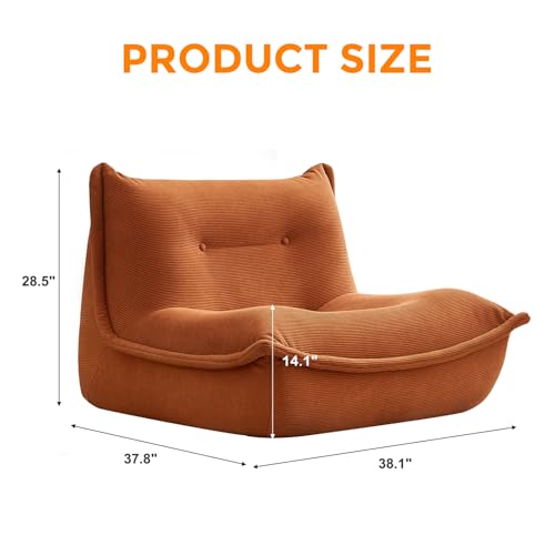 Giant Bean Bag Chair Sofa with Memory Foam for Adults and Kids, Caramel X927258