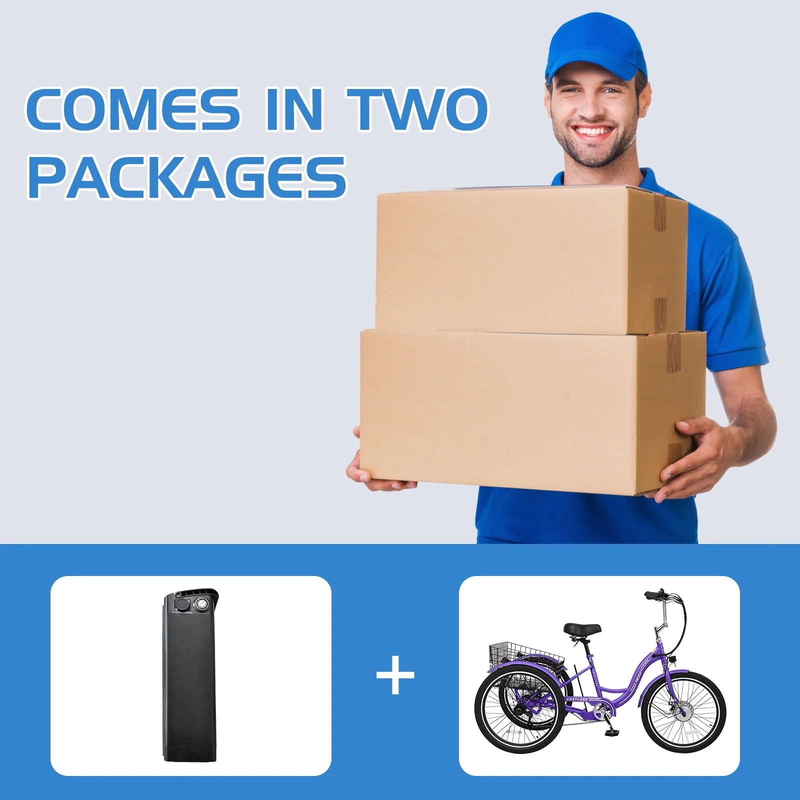 Lilypelle Adult Electric Tricycle 3-Wheel Bike for Seniors E1378