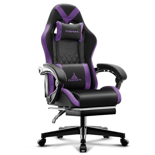 Ergonomic Gaming Chair with Massage, Footrest and Lumbar Support, Black U920785