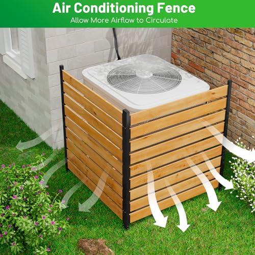 Wooden Privacy Fence Screen 2 Panels 42" H x 40" W Outdoor AC Cover L8762