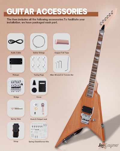 Leo Jaymz DIY Single Cut Electric Guitar Kit Mahogany Rosewood B148