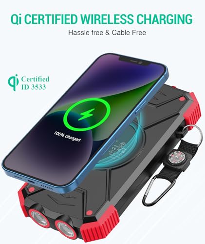 BLAVOR Solar Charger Power Bank 10,000mAh, Wireless, 20W USB-C S38060