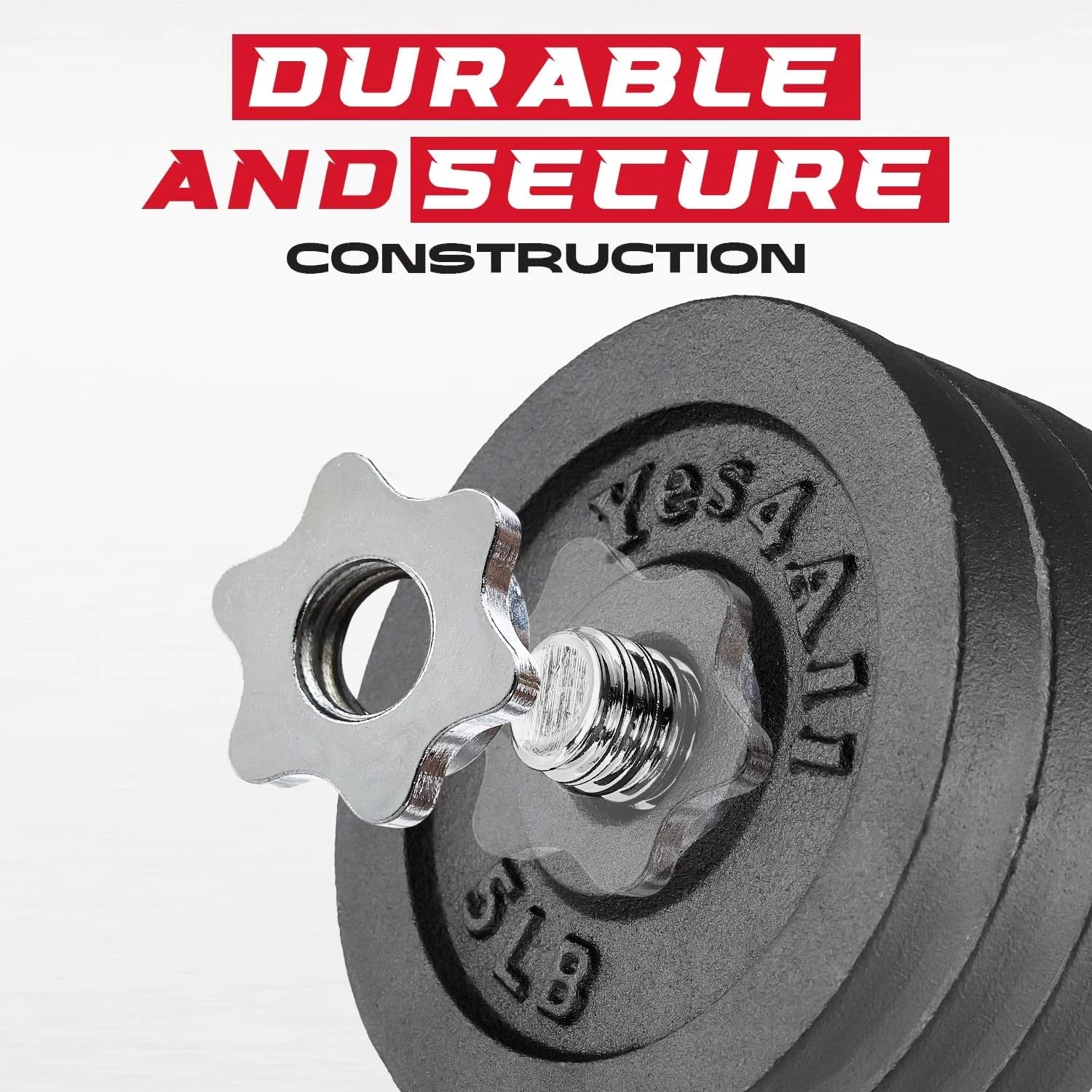 Yes4All 200 lbs Adjustable Dumbbell Set, Cast Iron Pair D6439