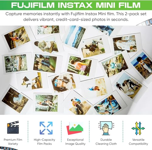 Fujifilm INSTAX Mini Instant Film 2 Pack (20 Sheets) White I6564