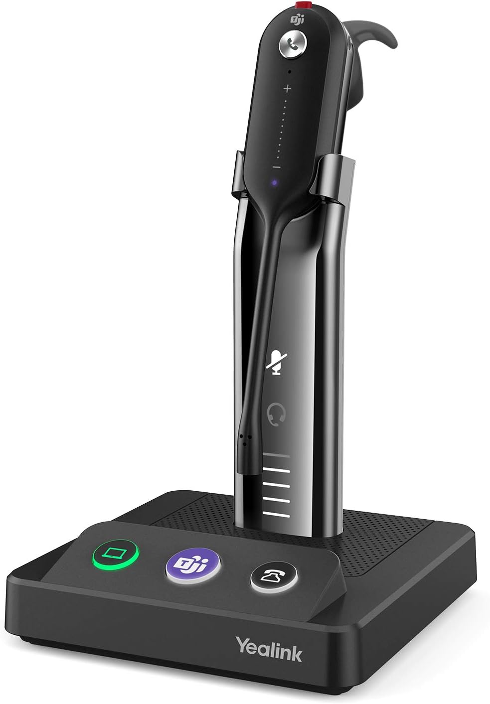 Yealink WH63 Wireless Headset with Microphone for Computer PC Laptop Teams Certified Headset Office IP VoIP Phones Noise Canceling Mic Single Ear Headset with Charge Stand for Unified Communication