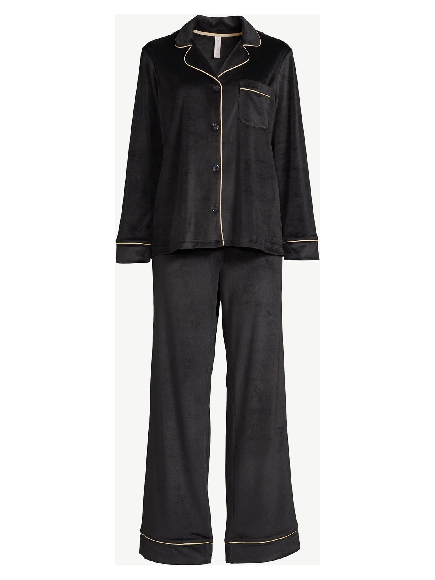 Joyspun Women's Velour Knit Pajama Set, 2-Piece C639006