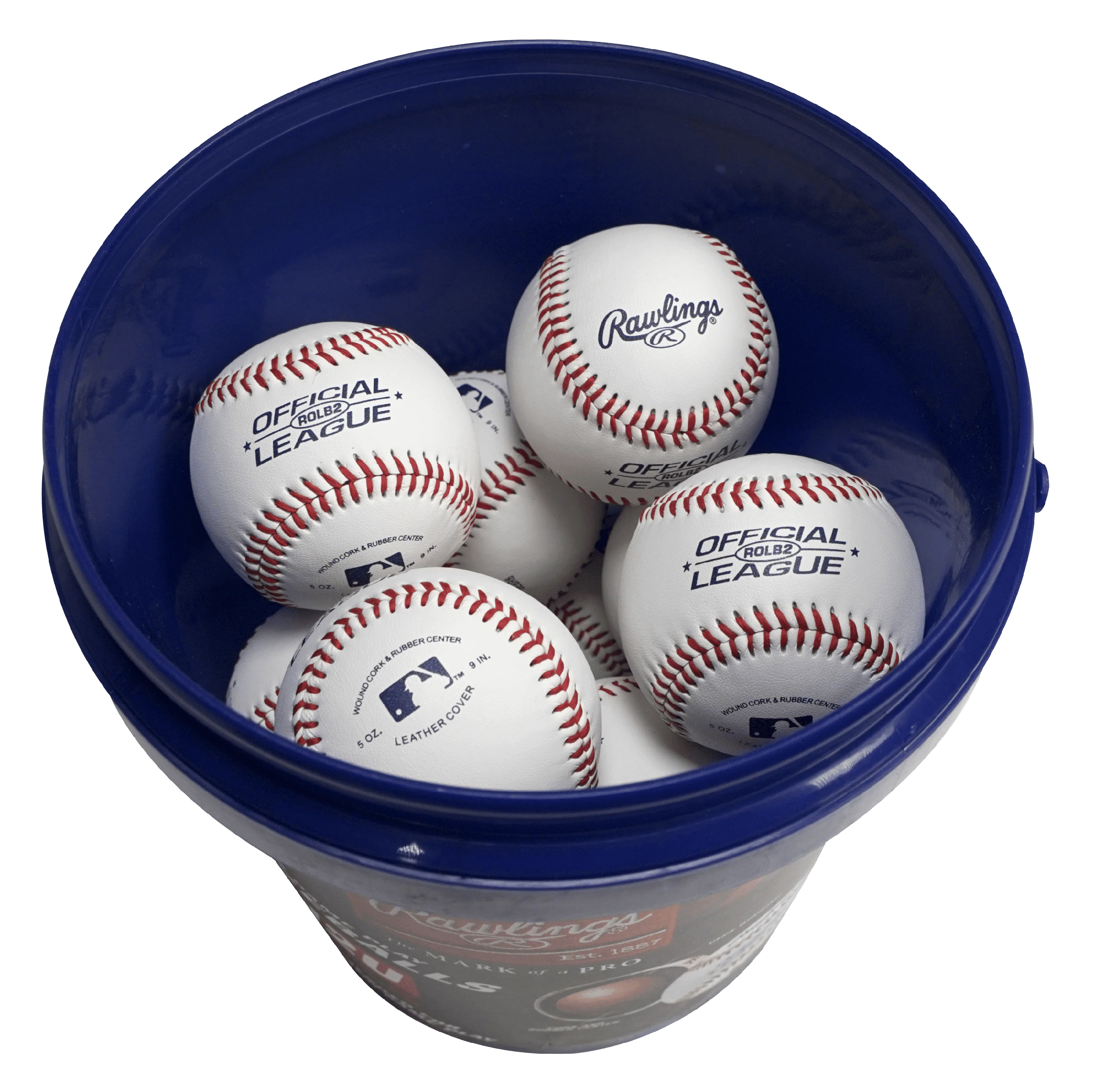 Rawlings ROLB2 12U Official League Youth Practice Baseball Bucket, 12 Count E1847
