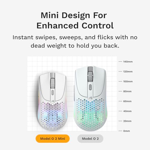 Glorious Gaming Model D 2 Wireless Ergonomic Mouse, 66g, White V612