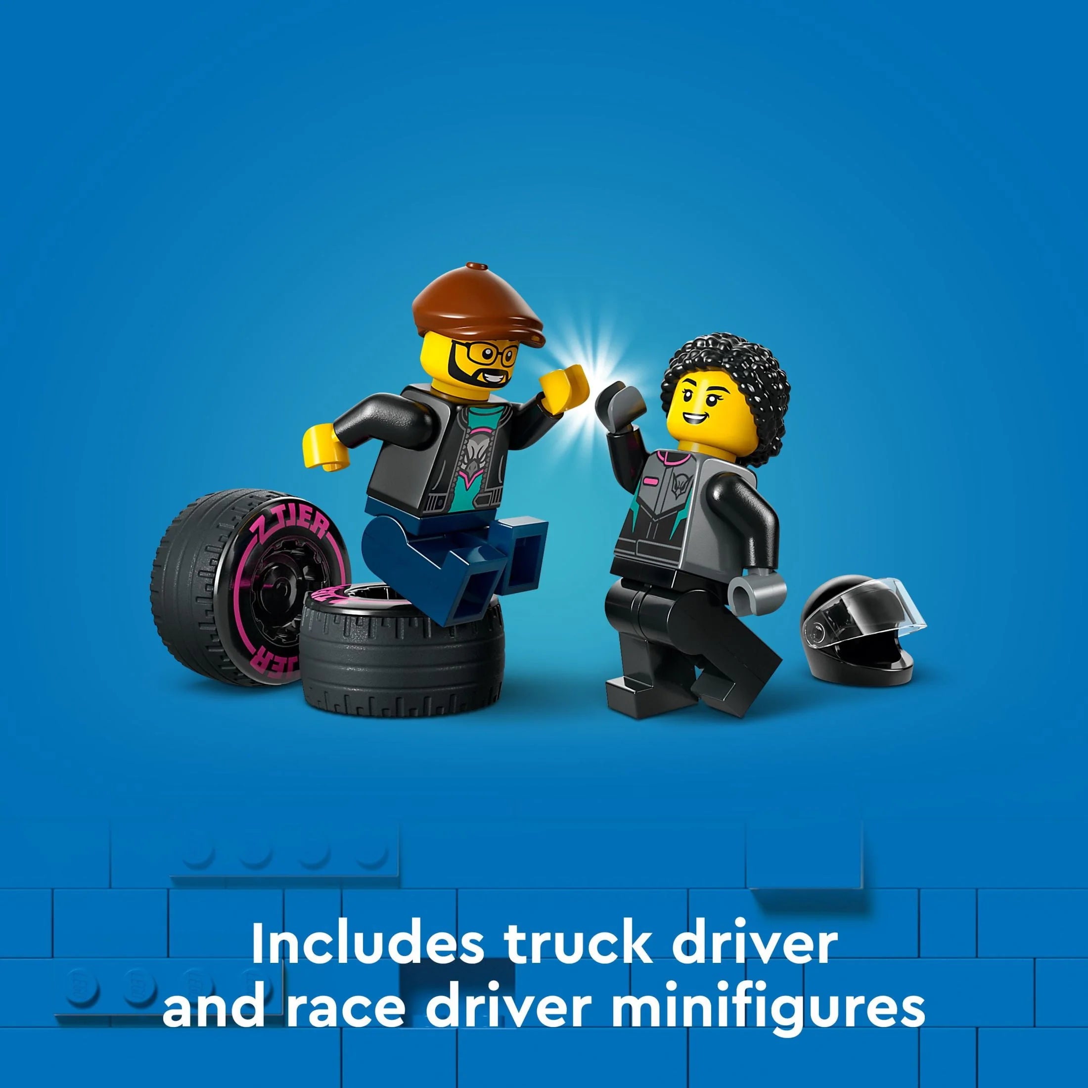 LEGO City Race Car and Car Carrier Truck Toy Playset with Minifigures, Gift for Kids Ages 6+ C764