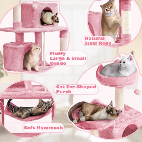 Yaheetech 62.5in Cat Tree with Platform & Hammock, Dark Gray L747397