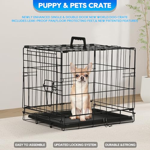 FDW Dog Crate for Large Dogs 48 Inch Folding Metal Wire Cage Double Door N1299
