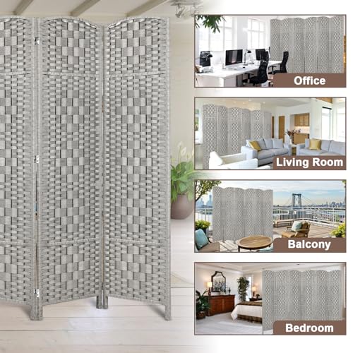Rose Home Fashion 6 ft Tall Room Divider 4 Panel Folding Privacy Screen, Dark Coffee C8634