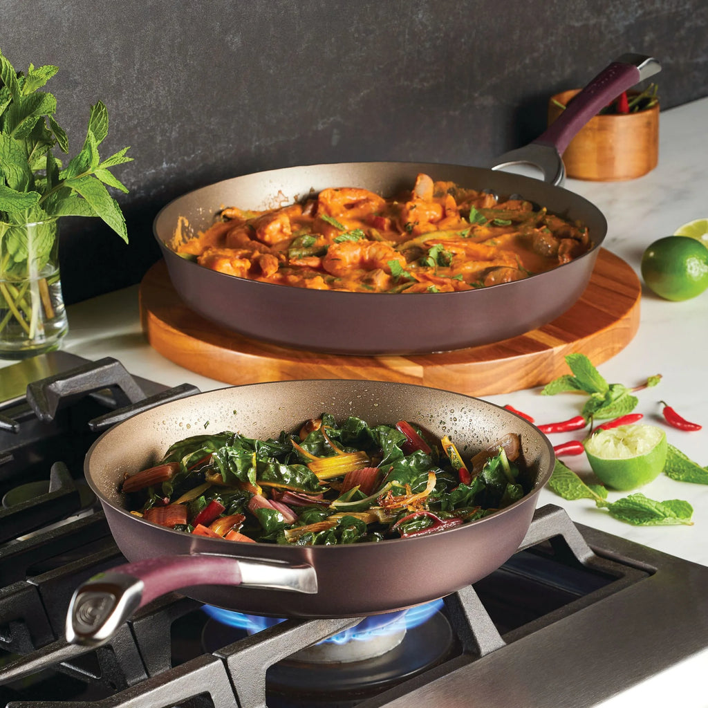 Circulon Symmetry 10" and 12" Hard-Anodized Nonstick Fry Pan Set, Merlot M5479