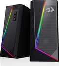 Redragon GS520 Anvil RGB Desktop Speakers, 2.0 Channel PC Computer Stereo Speaker with 6 Colorful LED Modes, Enhanced Sound and Easy-Access Volume Control, USB Powered w/ 3.5mm Cable Pack of 2