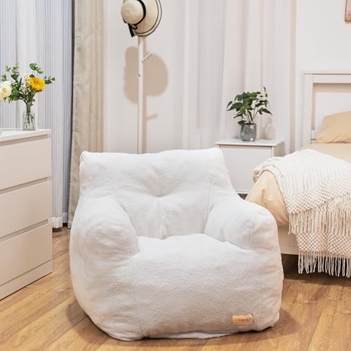 Bean Bag Chair with Filler, Tufted Soft Stuffed, Black B61630