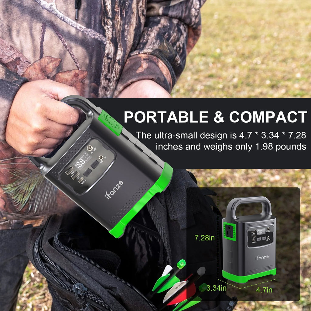 iFanze 100W Portable Power Station, 24000mAh, 110V AC Outlets for Camping & Home Backup W8478