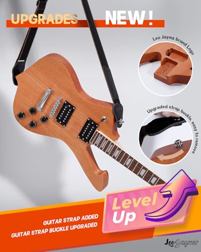 Leo Jaymz DIY Single Cut Electric Guitar Kit Mahogany Rosewood B148