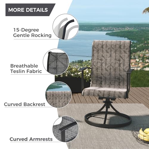 7-Piece Patio Dining Set for 6 with Swivel Chairs and Rectangular Table P2318