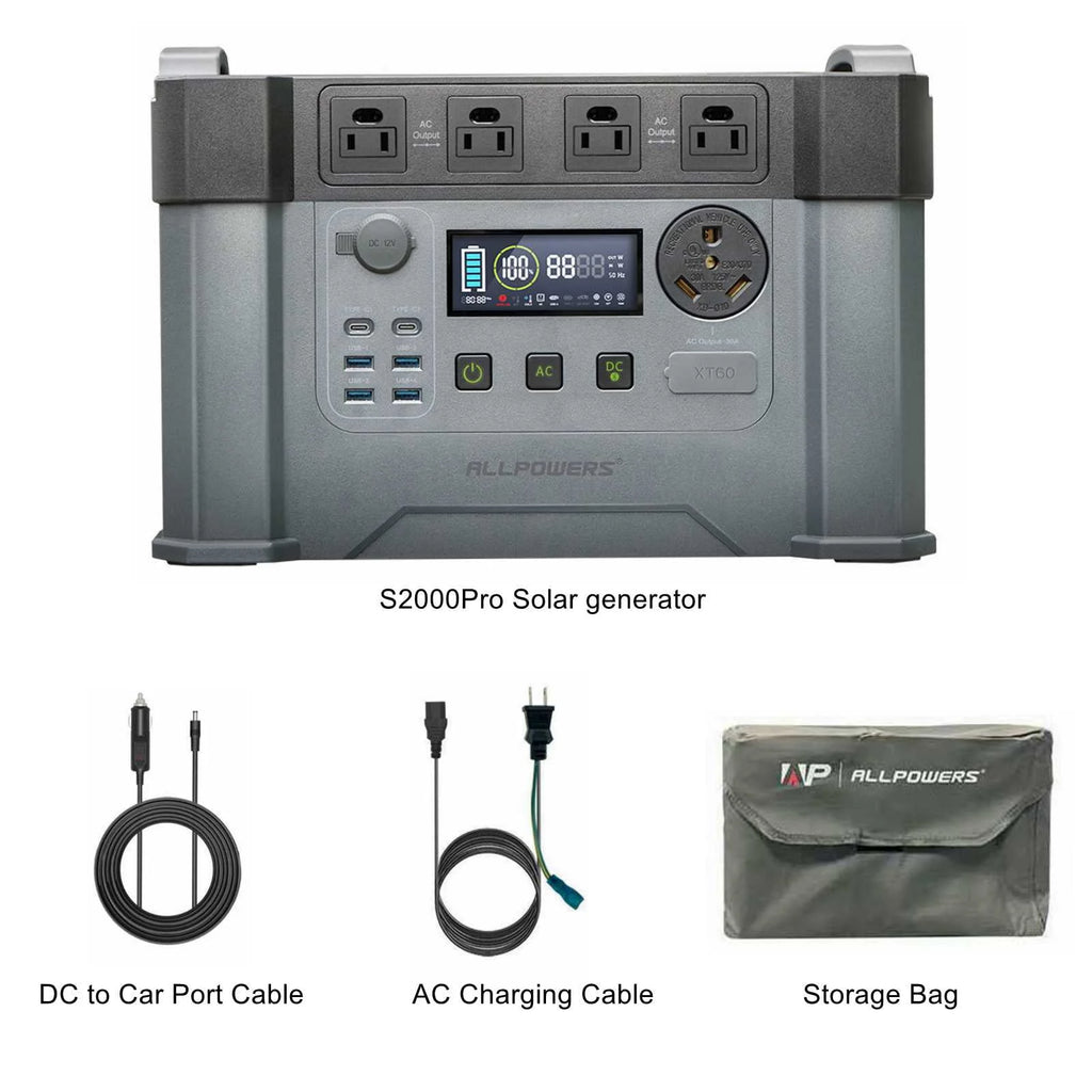 ALLPOWERS S2000 Pro Portable Solar Generator 2400W 1500Wh Power Station G14889