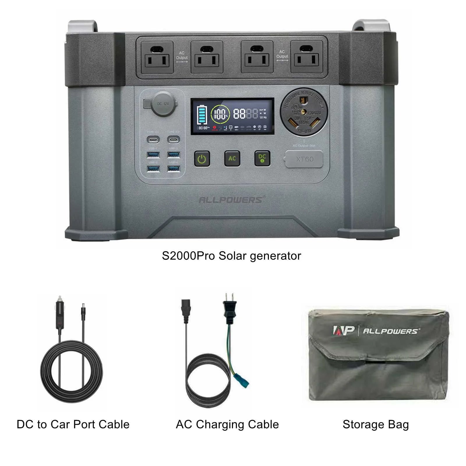 ALLPOWERS S2000 Pro Portable Solar Generator 2400W 1500Wh Power Station G14889