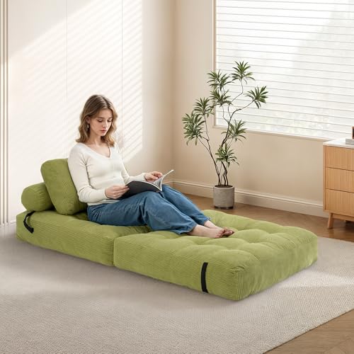 Folding Sofa Bed Convertible Sleeper Chair with Pillow, Grey L546