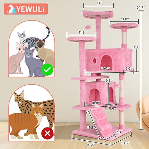 ASHY 54in Cat Tree with Scratching Post for Indoor Cats I993